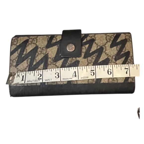 Gucci continental wallet lightning bolt in Navy w/COA vintage Rare - Picture 8 of 16